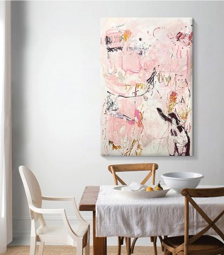 Texturizado Painting - Textura minimalista de arte de pared moderno abstracto rosa